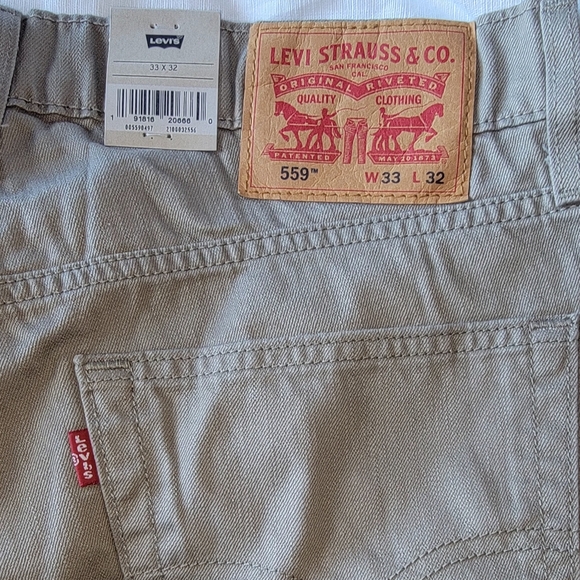 Men's 559 Relaxed Straight Fit Men'sJeans 33W x 32L Desert Taupe-Brown Stretch - Picture 2 of 9